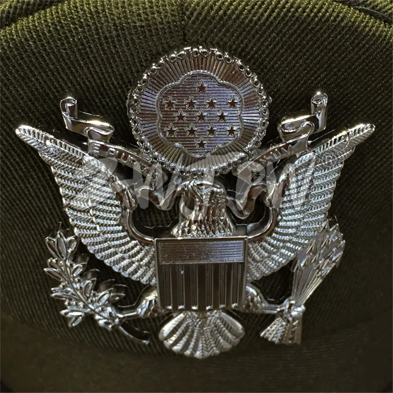 WW2 нам аирр силы AAF сотрудник Кепки со шляпой Серебряный цветной символ CN/401101