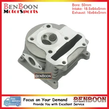 GY6 100cc 50mm Scooter Cylinder Head With 16×18.5x64mm Valves for 4T Chinese Moped Scooters ATV Taotao Znen Free Shipping