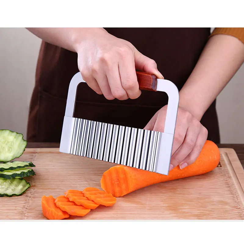 

EAAGD 1Pcs Potato Cutter Wavy Edged Knife Stainless Steel Vegetable Fruit Cutting Peeler Cooking Tools Kitchen Gadget Knives