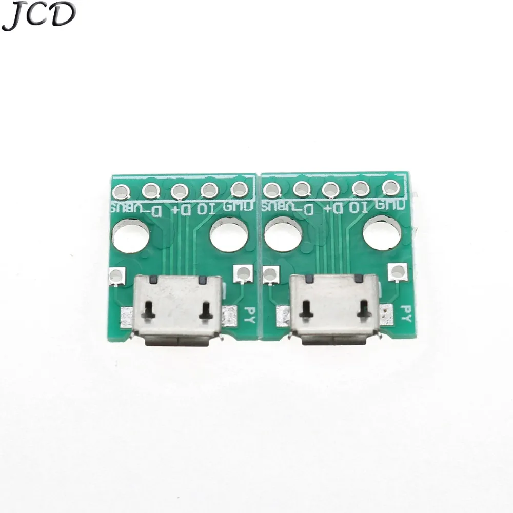 

JCD 1pcs Micro USB to DIP Adapter Connector Module Board 5Pin Female Micro USB PCB Type Parts With PCB Board