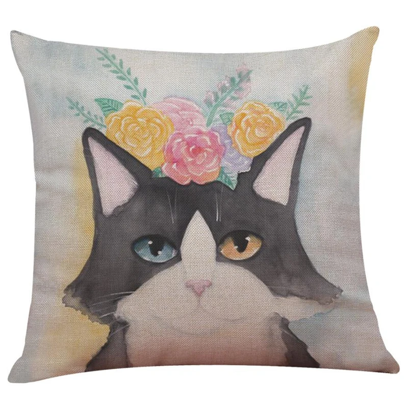 Cute Cat Sofa Bed Home Decoration Festival Pillow Case Cushion Cover09