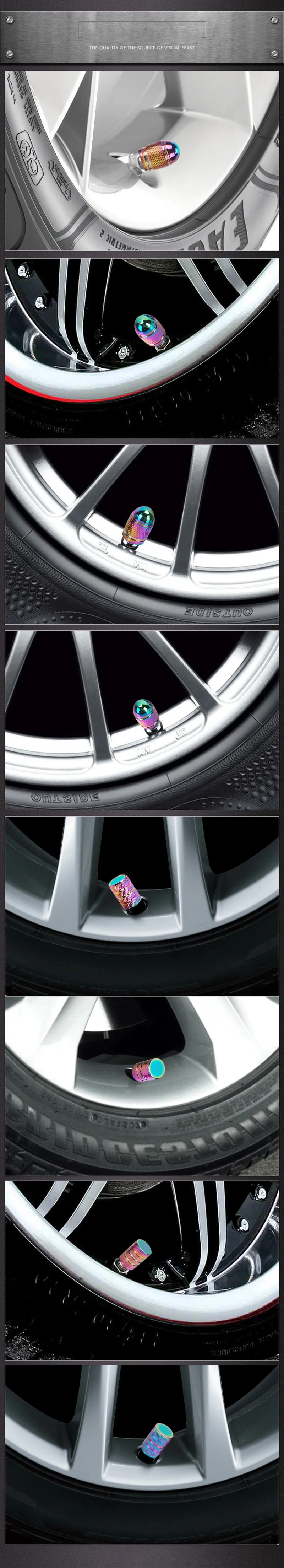 AllRing Alloy Auto Valve Caps Tappi antipolvere per valvola pneumatico auto con portachiavi Mercedes