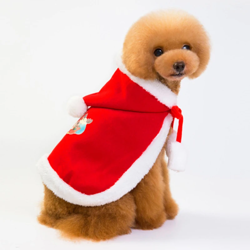 

Christmas Pet Dog Cat Clothes Autumn And Winter Warm Thick Cotton Cloak 22cm~40cm 3 Size Pet Gift For Dog Cat Puppy