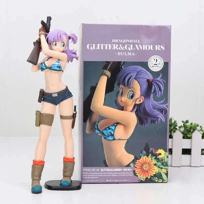 Аниме Dragon Ball Z launch Lunch Bulma Scultures BIG Zoukei Tenkaichi Budoukai ПВХ Фигурки Коллекционная модель игрушки куклы - Цвет: Purple Up Gun Box