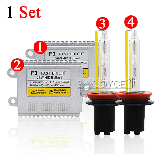 SKYJOYCE комплект ксеноновых фар, Высокопрочная конструкция H11 ксеноновая лампа H7 H1 H3 9005/HB3 9006/HB4 5500 K 35 W 12 V тонкий балласт переменного тока для автомобильных фар комплект ксеноновых ламп - Испускаемый цвет: 1 full kit set