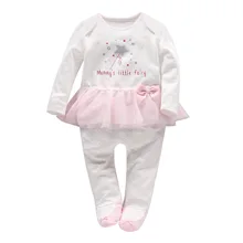 2017 Spring one piece Baby Clothes Baby Girl Bow knot Pink Rompers Tutus Newborn Baby Cotton
