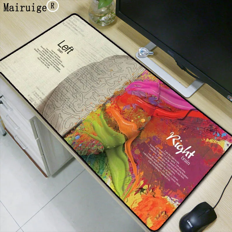 

Mairuige Left Brain Right Brain Speed Locking Edge Large Natural Rubber Mouse Pad Waterproof Game Desk Mousepad Mat for Dota LOL