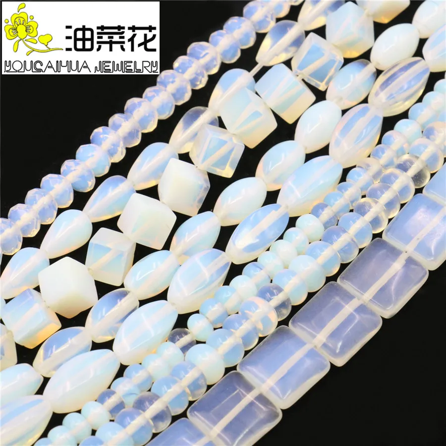 

White Abacas Torsional Oval Square Water Drop Moonstone Accessory Crafts DIY Loose Beads Faceted Stone New Jewelry Making Design