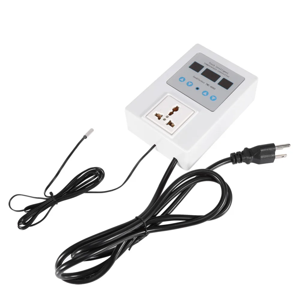

US Plug Digital LED Thermostat Temperature Controller with Waterproof Probe 9-99 Degree TMC-6060 Thermostat with Probe
