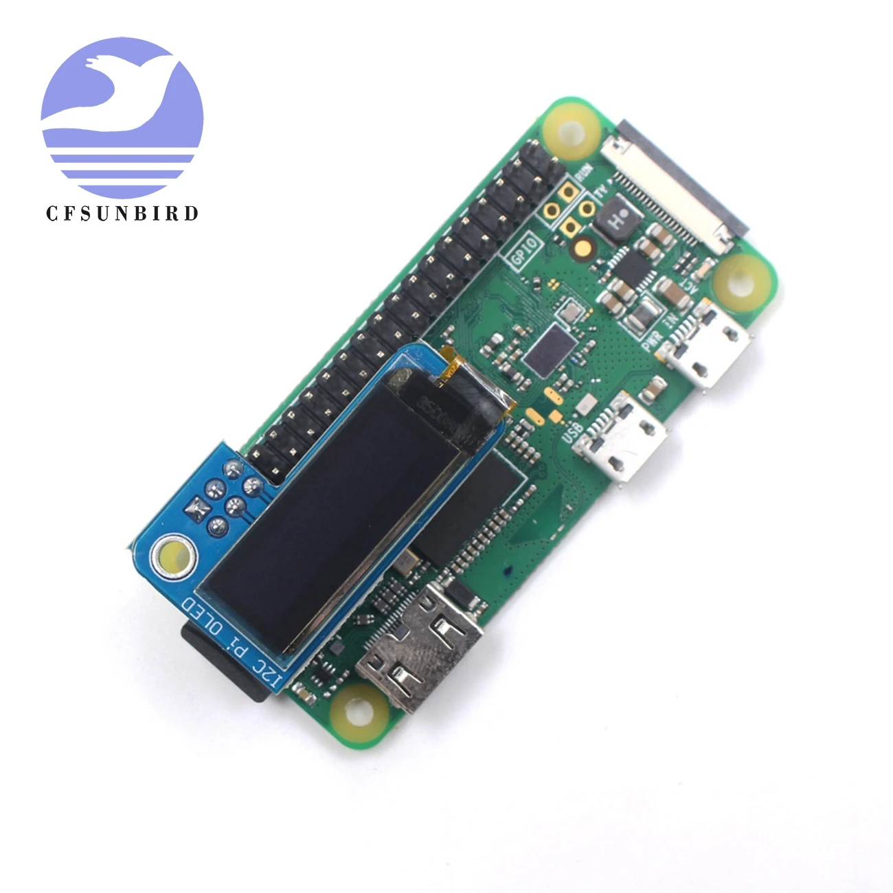 1 шт. PiOLED 0 91 дюймов IIC I2C 128x32 OLED монохромный экран для Raspberry Pi Zero SSD1306 Синий DC 3 V