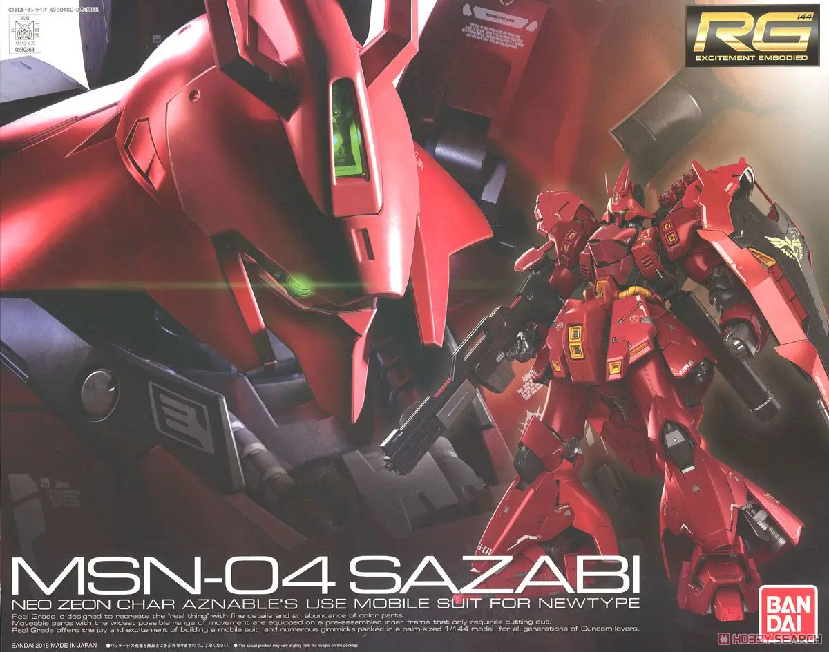 Bandai Gundam RG 29 1/144 MSN-04 Sazabi мобильный костюм сборные модели наборы фигурки