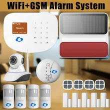 Chuangkesafe WIFI de Casa Inteligente/Interder GSM Wireless Home Seguridad Sistema de Alarma Antirrobo + Solar Strobe Siren + IP Al Aire Libre cámara
