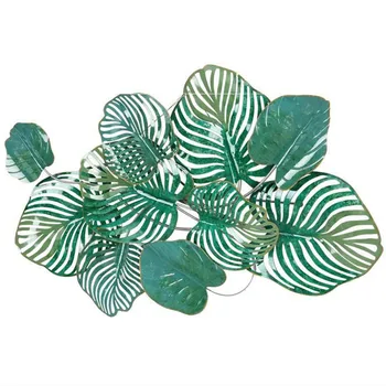 

American Wrought Iron Lotus Leaf 3D Stereo Wall Decorative Livingroom Luxury Wall Hanging Mural Home Crafts Art Ornament R1256