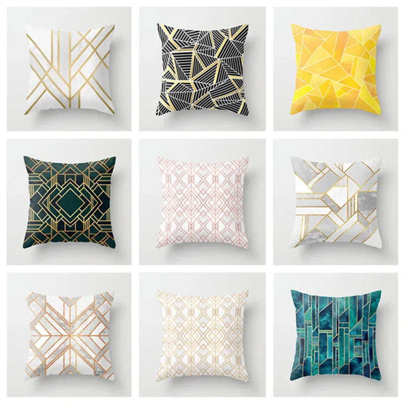 

Nordic Style Abstract Geometric Printed Linen Cotton Simple Life Sofa Cushion Soft Cojines Almofadas Square Washable Pillowcase
