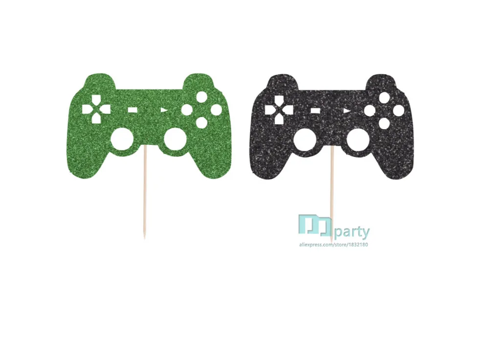 

game controllers cupcake toppers - decorations - celebration- birthday - cake - party- gaming