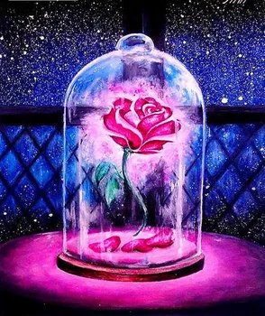

DIY Diamond Embroidery rose 5D Diamond Painting Cross Stitch Beauty beast Mosaic Pattern Full round Rhinestone Home Decor