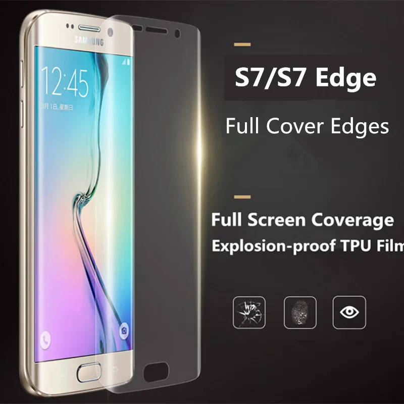 Full Cover Edges Transparent Clear TPU Flat Screen Protector For