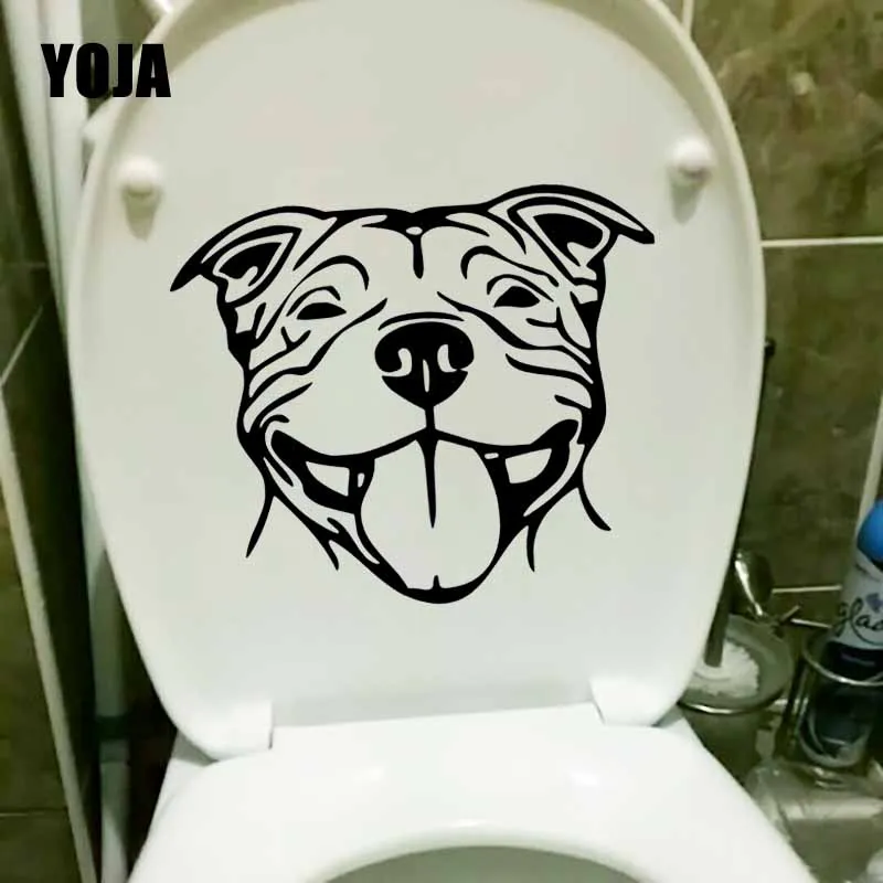 YOJA 22.6X19.1CM Staffy стаффордширский бультерьер Staffie собака наклейки для унитаза стены