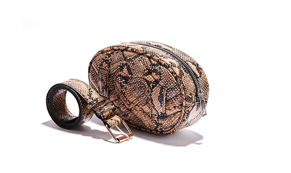 Женская поясная сумка винтажный Змеиный поясной пакет высокого качества PU кожаный чехол для телефона модная змеиная кожа поясная сумка сумки-мессенджеры
