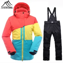 SAENSHING, костюмы для сноубординга, женский лыжный костюм, водонепроницаемая куртка для сноуборда, лыжные штаны, утолщенный термальный костюм для горного катания на лыжах