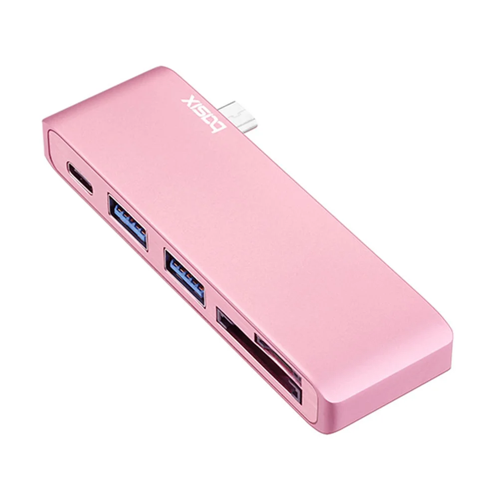 USB C концентратор 5 в 1 конвертеры алюминий сплав Тип C адаптер с 2 USB 3,0 порты и SD Card Reader для ПК телефон