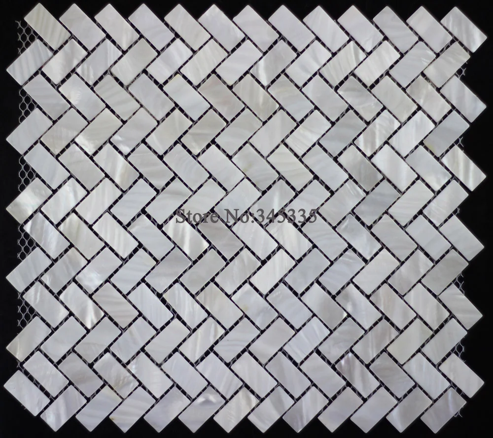 

shell mosaic tile mother of pearl kitchen tile shower TV background bathroom backsplash wall tiles zip herringbone wallpaper