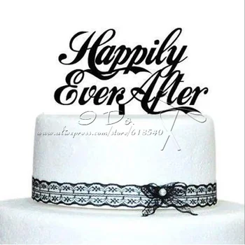 

Free Shipping Acrylic Happily Ever After Wedding Cake Topper/wedding Cake Stand/wedding Decoration/cake Decorating Supplies