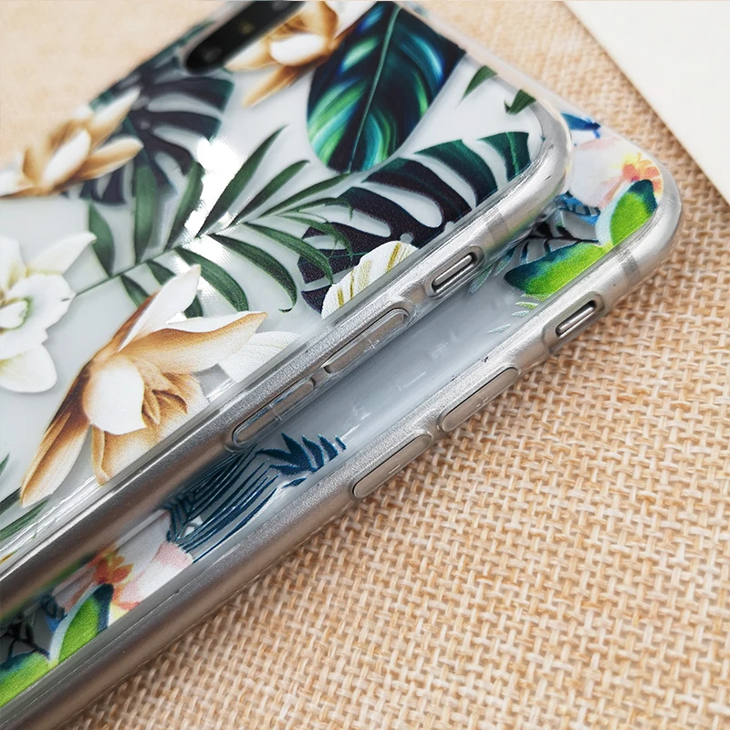 Retro Summer Leaf Case For iPhone X XS 6 6s 7 7plus 8 8plus XR XS Max Soft TPU Silicon Cases Color Leave Print Back Cover Retro Summer Leaf Case For iPhone X XS 6 6s 7 7plus 8 8plus XR XS Max Soft TPU Silicon Cases Color Leave Print Back Cover