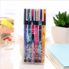6 шт./лот мультфильм Цветной чернила гелевая ручка Звездное узор 0,38 мм ручка набор канцелярских принадлежностей подарок Офис Школьные принадлежности Papelaria G164