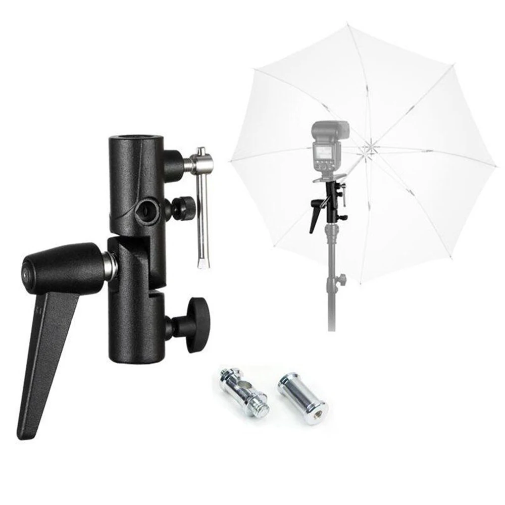 

Universal Metal Swivel Umbrella Adapter Studio Flash Light Stand H Type With Hot Shoe Holder Bracket For Camera Tripod Mound