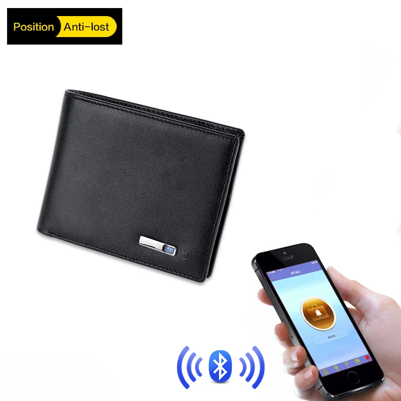 

SMARTLB Men Smart Wallet Genuine Leather Anti Lost Intelligent Bluetooth Smart GPS Wallet Purse Male Card Holders Card Case Suit