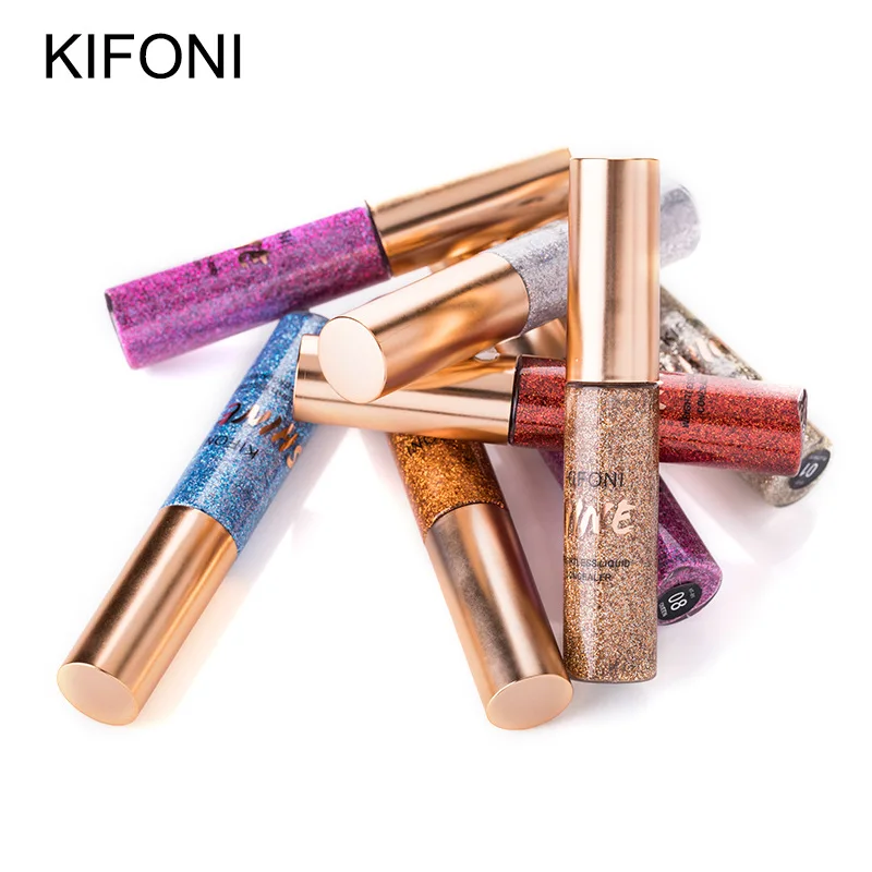 KIFONI Glitter Eyeliner Waterproof Makeup Eye Liner Pencils Long Lasting Shimmer White Blue Color Brand Liquid Eyeliner