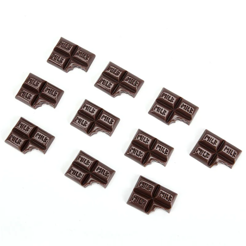 10 шт миниатюрные продукты шоколада сладкие конфеты смолы Flatback кабошон художественные поставки украшения Шарм Ремесло