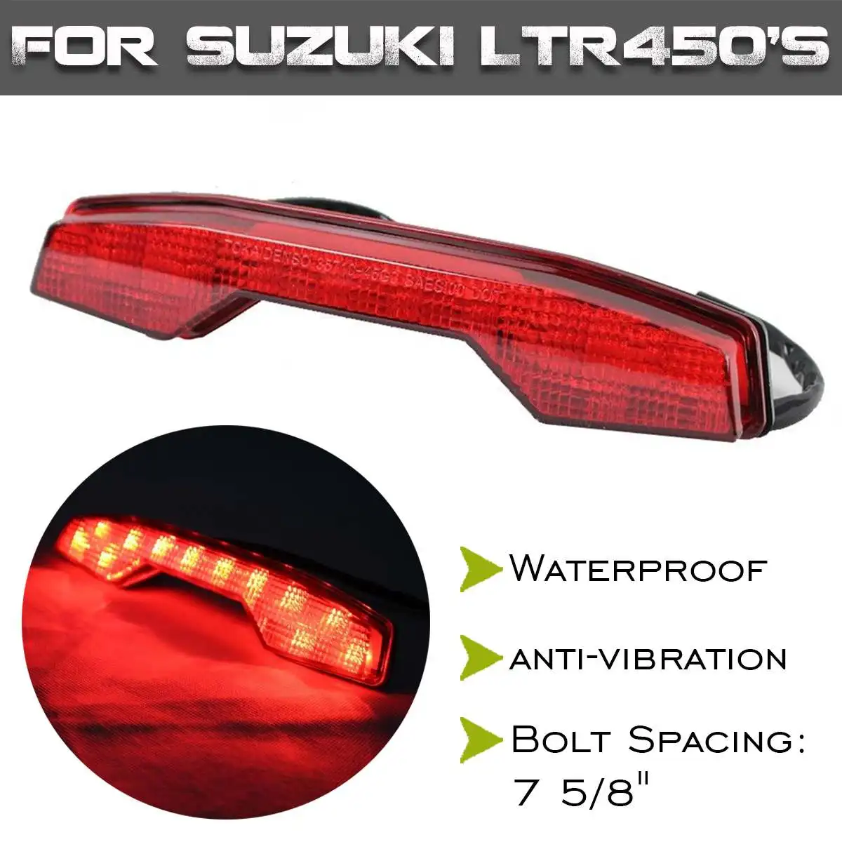 

1PCS LED Tailight Rear Tail Lights Brake Lamps Assembly Red Lens For SUZUKI LTR450'S