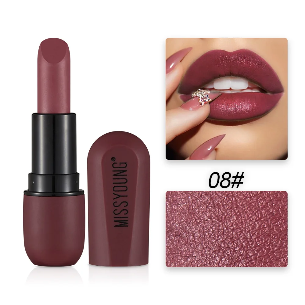 New Fashion Sexy Charming Red Lipstick Matte Waterproof Velvet Lip Stick 12 Colors Pigments Makeup Matte Lipsticks Beauty Lips