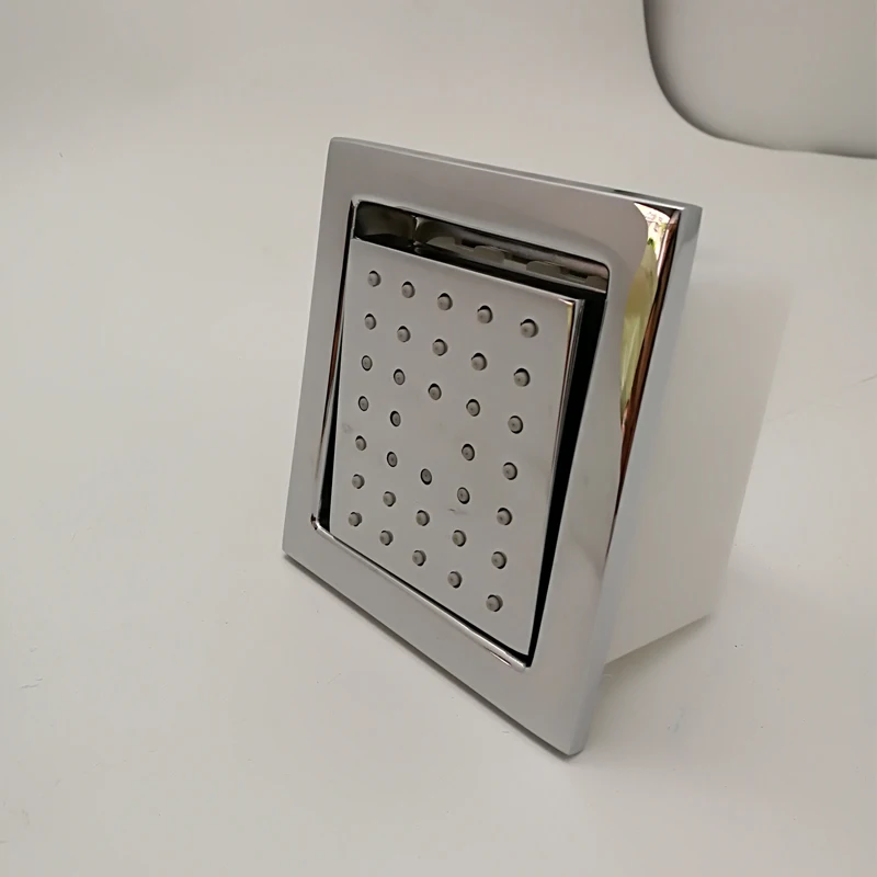 JMKWS 4 Inch Shower Body Jets 46PCS Bathroom Rain Massage Square Shower Faucets Brass Water Body Jet Accessories Wall Mounted 5