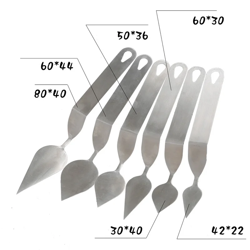 Шпатель для торта из нержавеющей стали, палитра, нож для Смешивания Краски, скребок для шоколадного крема, палитра, набор ножей для рисования