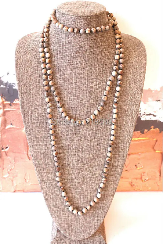 Buy Boho chic Knot Beads Necklace Knot Tan Picture