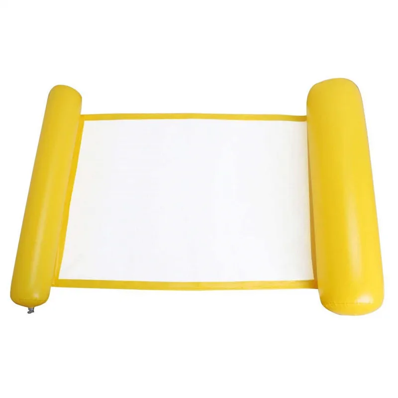 Складной надувной матрас из ПВХ плавающие спальная кровать Кресло водный матрас кровать воды плавательного гамак Портативный аксессуары для бассейна - Цвет: Цвет: желтый