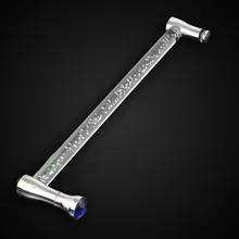 440mm modern fashion clear air bubble blue brown crystal shower door handles stainless steel acrylic bathroom glass door handles