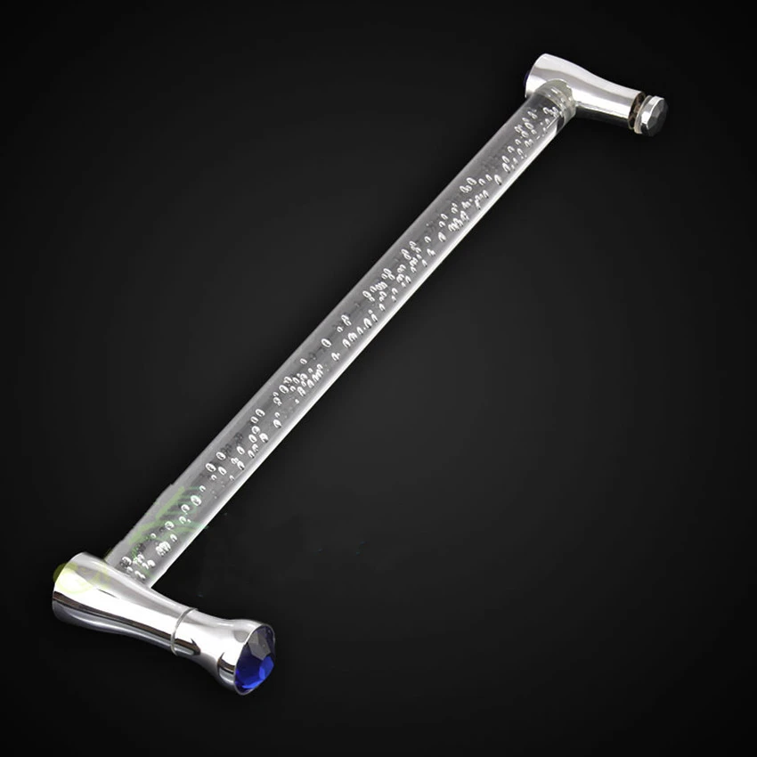 440mm modern fashion clear air bubble blue brown crystal shower door