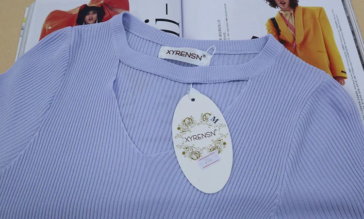 Summer Knitted Shirt Women Sweater Jumper Pullover Short Sleeve T Shirts Cut Out V Neck Chunky Choker Sweaters pull femme 1612