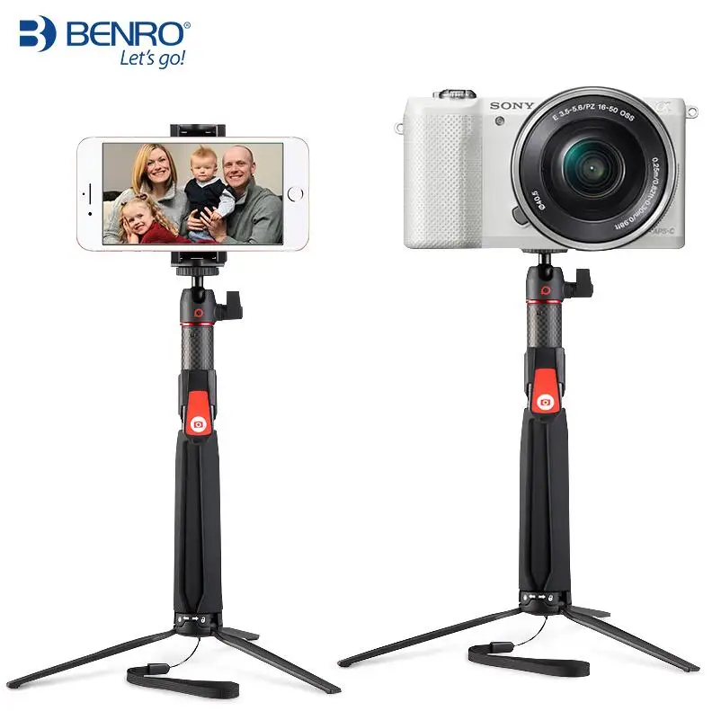 Мини штатив для селфи Benro SC1 из углеродного волокна + Беспроводная Bluetooth Палка