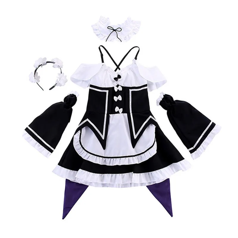 Косплей девочки на Хэллоуин ОЗУ Рем детская горничная костюм Re:Zero kara Hajimeru Isekai