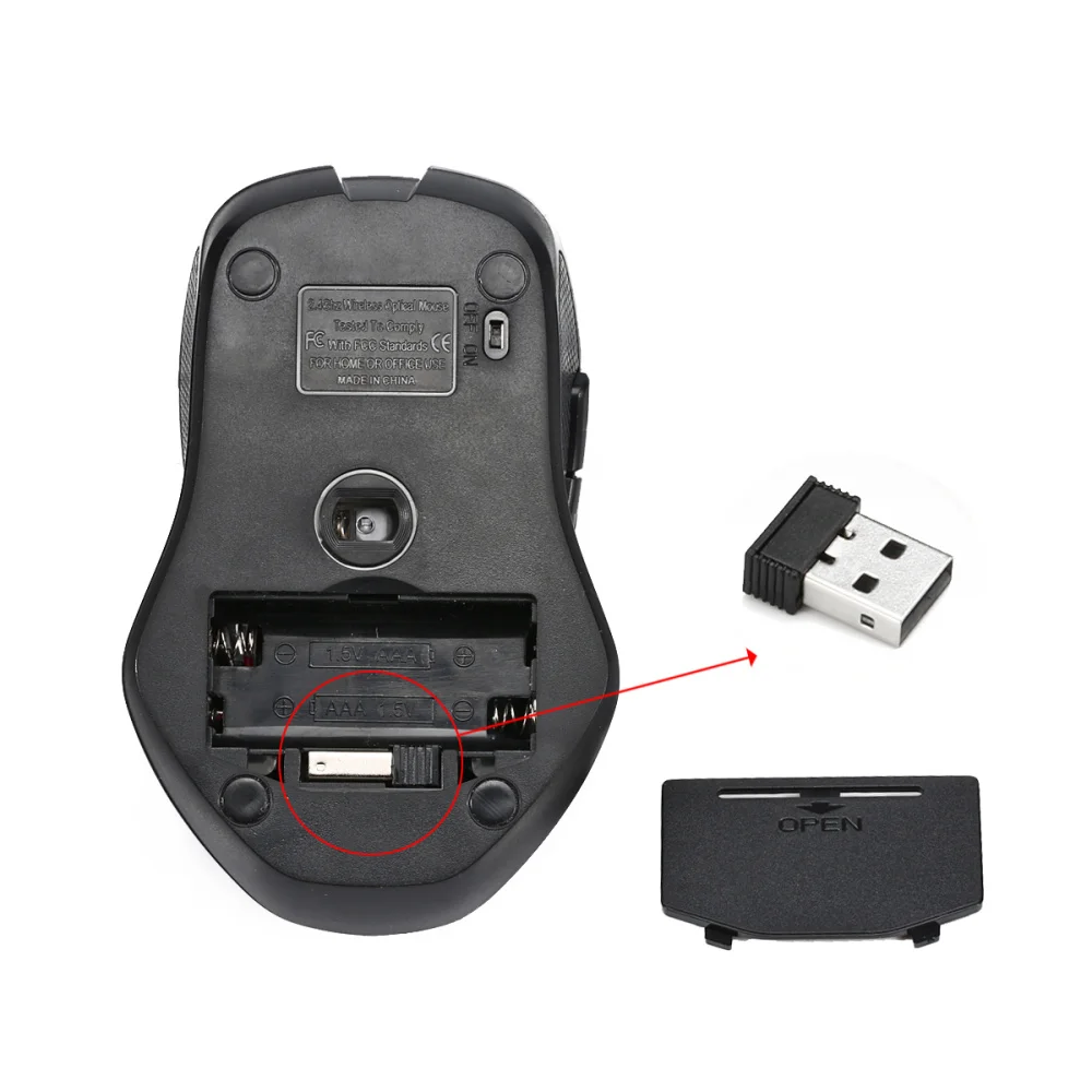 Hxsj Новый 2 4G usb ресивер беспроводной мыши Мышка оптическая мышка игровая мышь для
