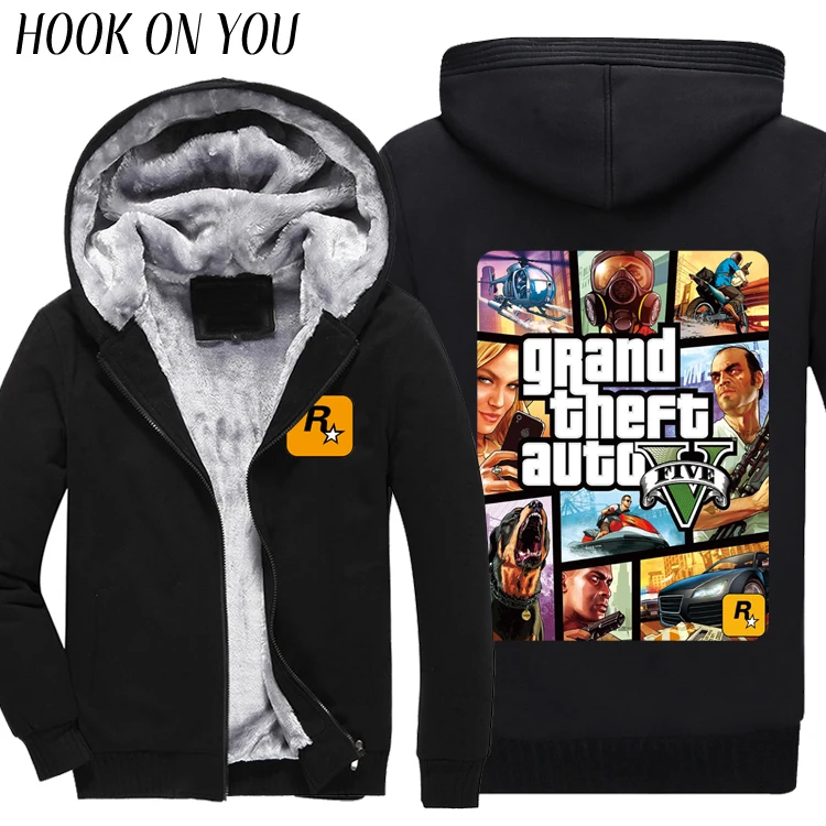 Толстовки с капюшоном Grand Theft Auto GTA GTA5 флисовая куртка на молнии для ТВ игр Осень