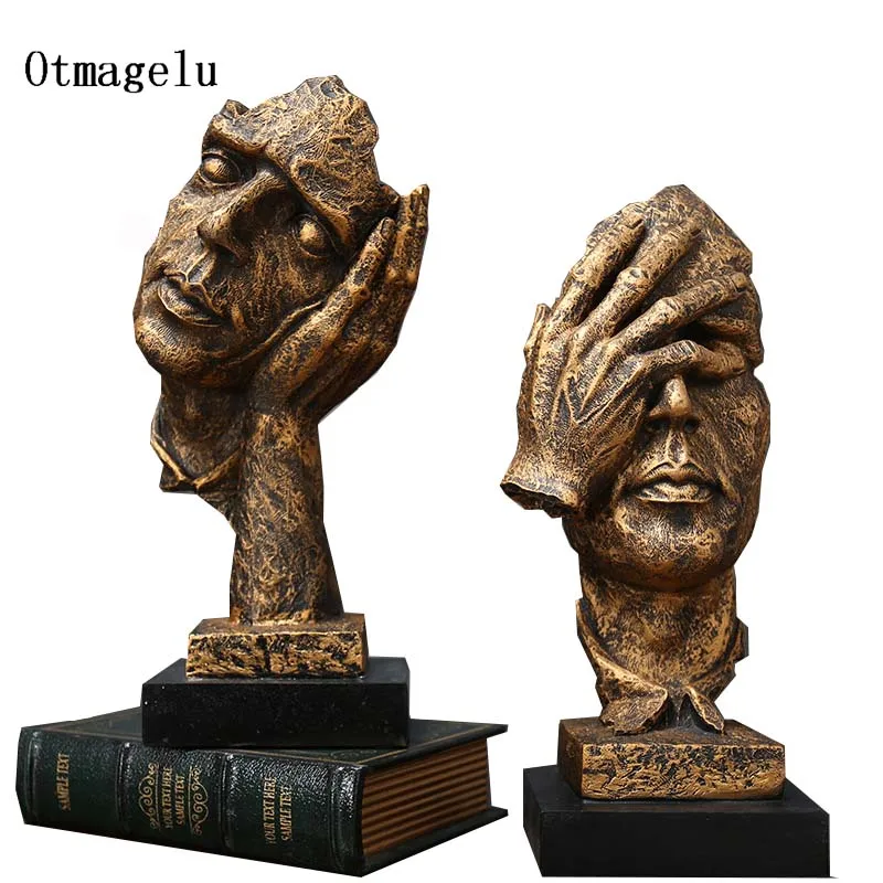 Resin Crafts Modern Figurines Miniatures Ornament Vintage Living Room Office Library TV Wine Cabinet Home Decor Accessories gift