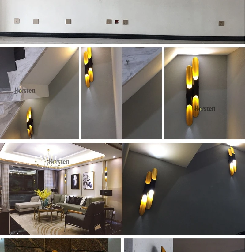 Horsten Creative Double Heads Aluminum Pipe Lamp Cylinder Wall Lights Bar Coffee Shop Restaurant Living Room Bedroom Wall Lamp (15)