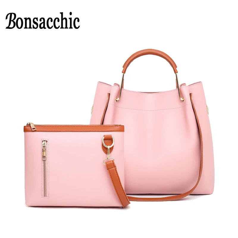 Bonsacchic الأحمر دلو حقيبة المرأة حقائب حقيبة يد فاخرة حقائب النساء مصمم الكتف سياج محمول Sac فام