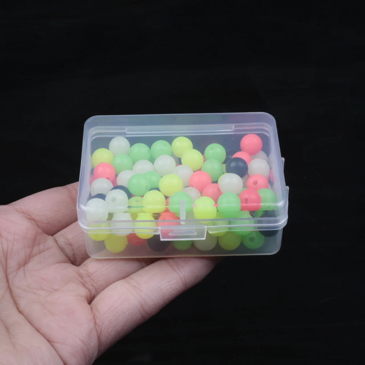 100 шт./лот, рыболовные плавающие бусины 3-8 мм, разноцветные светящиеся шарики, космические бобы, круглые плавающие шарики, приманка, пластиковая приманка